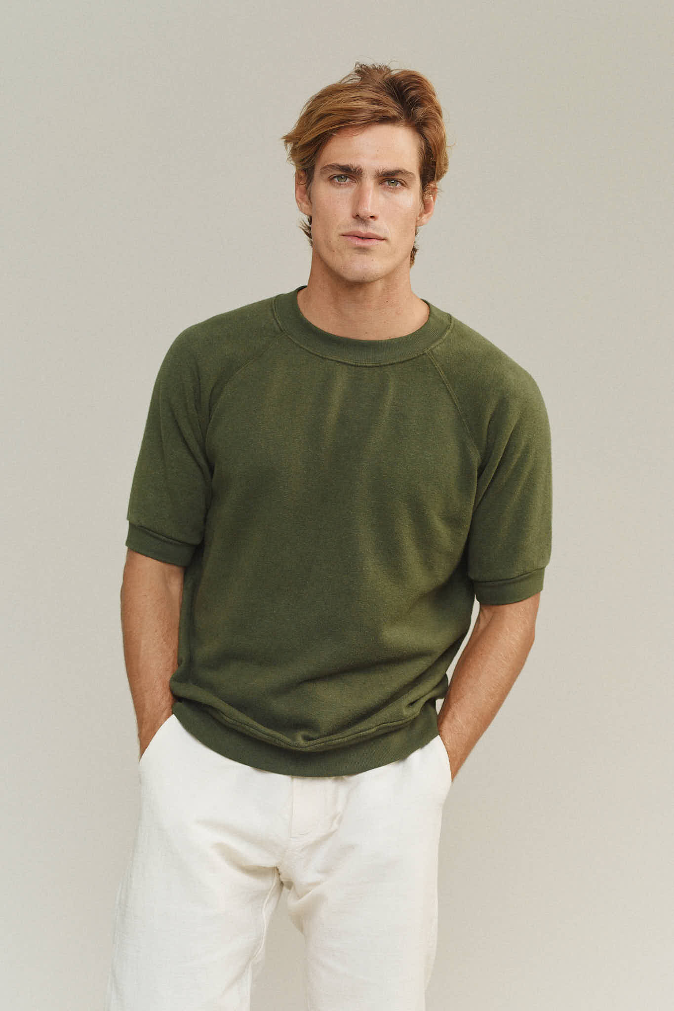 Short Sleeve Raglan Fleece Sweatshirt - Image 3